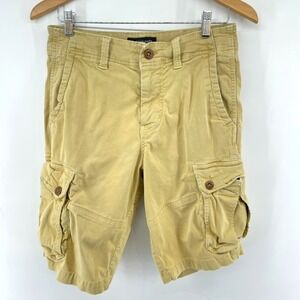 American Eagle Longer Length Cargo Shorts Tan Sz 30 FITS 29 Safari Paratrooper